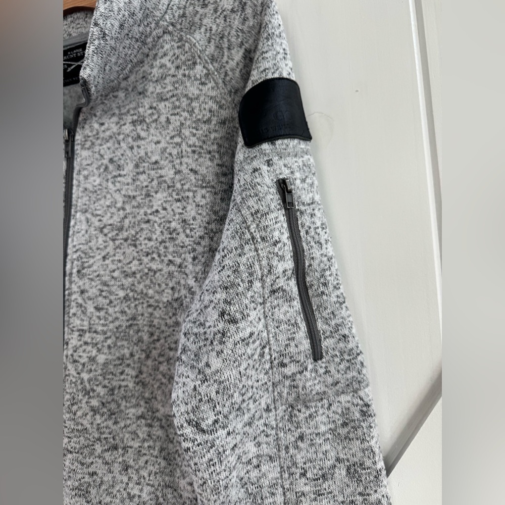 Grunt Style Women's Full Zip Sweater Jacket - Heather Gray - Picture 5 of 8